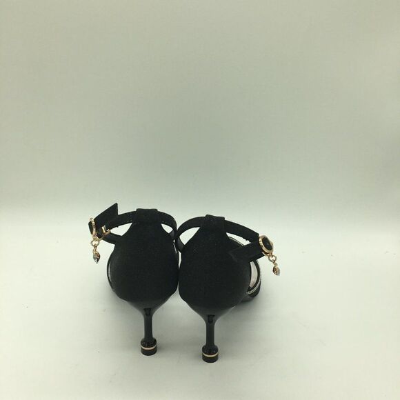 Eastanna Fashion Pointed Toe Ankle Strap Kitten Heel Pumps With Rhinestones - Picture 7 of 10